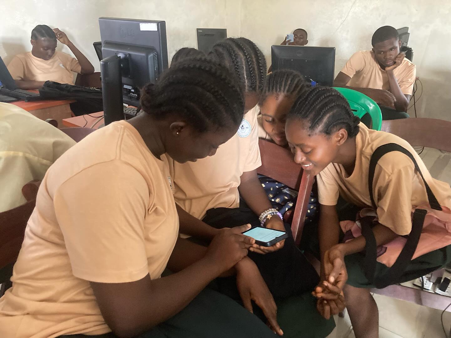 Students engaged in collaborative learning